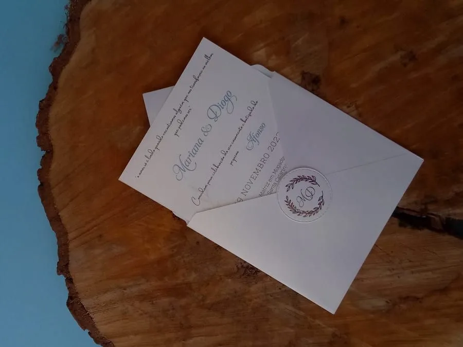 Convite de casamento com selo personalizado — To Dream Porto